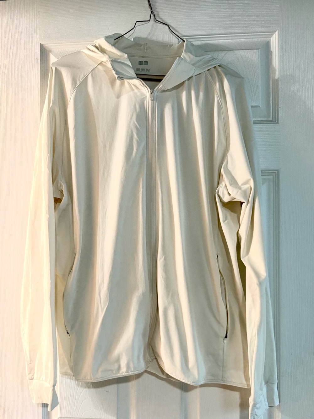 Uniqlo Cream Full-Zip Hooded Sweatshirt